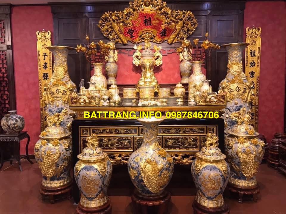 Bộ đồ thờ cúng Bát Tràng Battrang.info