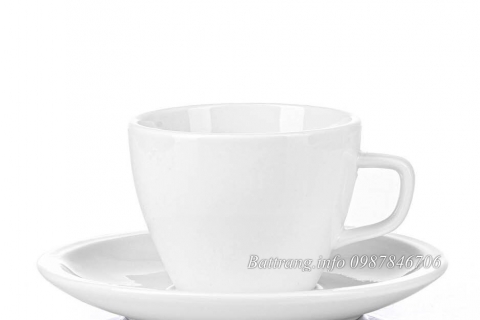 Cốc sứ uống cafe Cappuccino Đức Màu Trắng